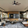 52Inch Low Profile Black Plywood 8 Blade Ceiling Fan with Light