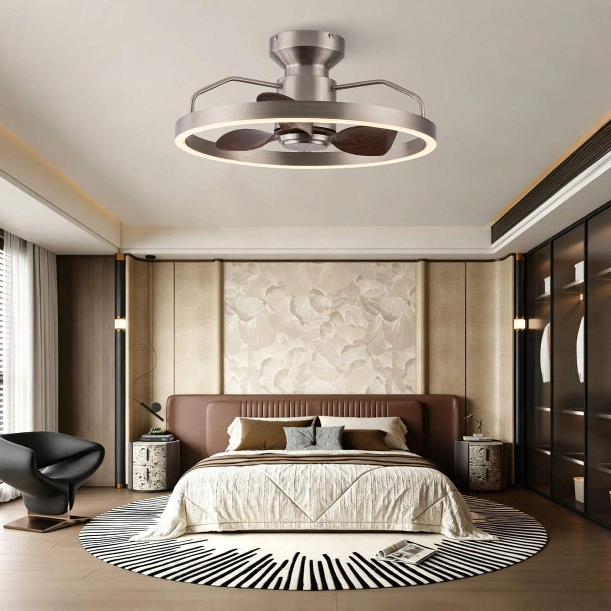 20Inch Low Profile Retro Ceiling Fan with Light