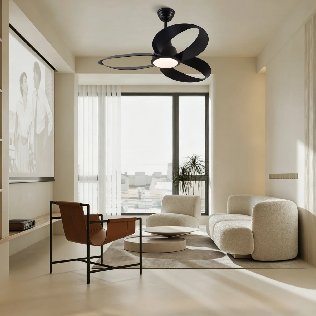52Inch modern Black Decoration Ceiling Fan with Light