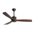 52 Inch Black Solid Wood Ceiling Fan Without Light