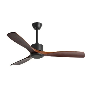 52 Inch Black Solid Wood Ceiling Fan Without Light