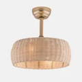 18Inch Retro Bamboo Weaving Ceiling Fan with Light