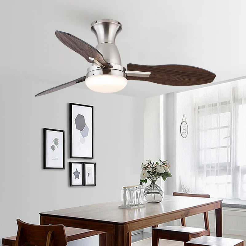 42Inch Silvery Low Profile Plywood Ceiling Fan with Light